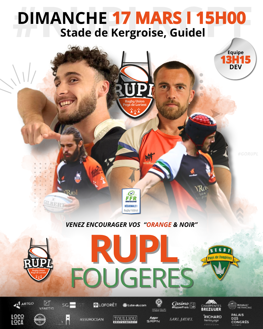 Affiche Match RUPL - FOUGERES